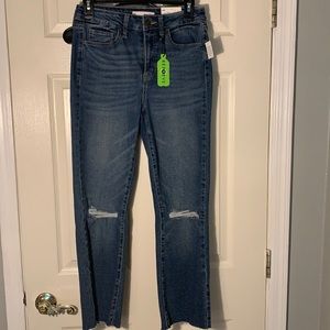 Dark Blue Straight Leg Jeans